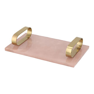 Decorative Tray Rose Quartz Premium Stone