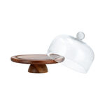 Billi wooden cake dome with glass lid 27.1*27.1*17 cm image number 2