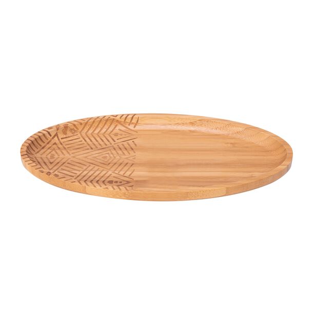 Bamboo Carved Oval Plate 27*12Cm image number 1