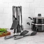 Alberto 6 Piece Cooking Utensils With Rotating Stand Black Gray Color image number 0