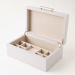 هومز صندوق مجوهرات صغير وطبقتين للتخزين أم دي أف 26*19*13سم، رمادي image number 2