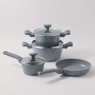 Alberto aluminum 7pcs cookware set, grey