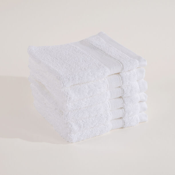 Boutique Blanche 6 Piece White Cotton Face Towel Set 33*33 cm image number 5