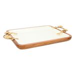 La Mesa Rectangle Serving Dish With Handle Large Out Enamel Gold 33X28Cm image number 0
