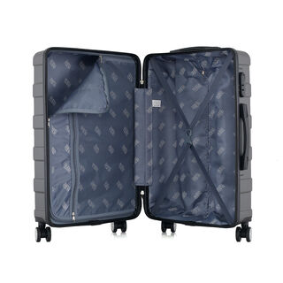 3 Piece Abs Trolley Case Set Horizontal Stripes Dark Grey 20/24/28"