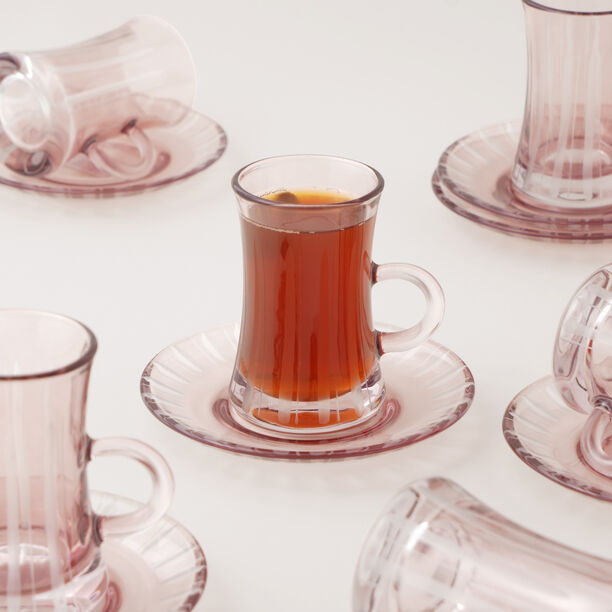 Dallaty 12pcs glass tea set, light purple image number 0