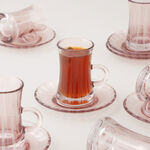 Dallaty 12pcs glass tea set, light purple image number 0