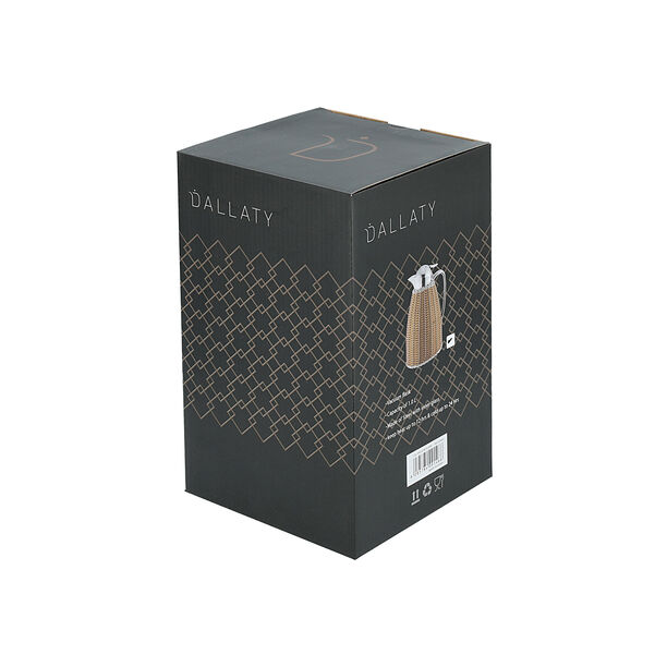 Dallety Steel Vacuum Flask Rattan Design Brown 1L image number 4