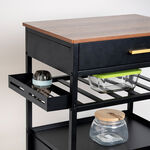 Alberto metal rolling black trolley with wheels 66.5*40*89 cm image number 4