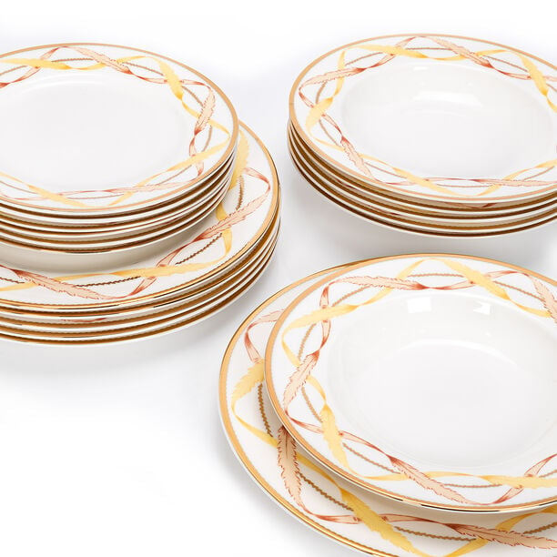 La Mesa Royal Gold And Brown 18 Pieces Dinner Set image number 2