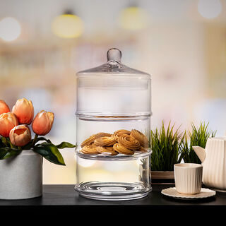 3 Layer Glass Candy Jar