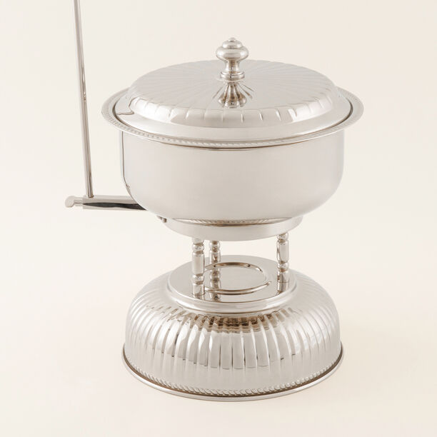 La Mesa Stainless Steel Round Chefing Dish With Hanger 5L, Silver image number 1