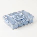 Alberto Food Container With 4 Strainers 31*24*7Cm, Blue image number 0