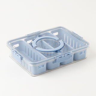 Alberto Food Container With 4 Strainers 31*24*7Cm, Blue
