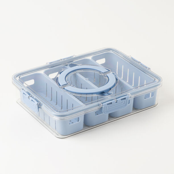 Alberto Food Container With 4 Strainers 31*24*7Cm, Blue image number 0