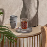 Dallaty light blue glass and porcelain Tea and coffee cups set 18 pcs image number 5