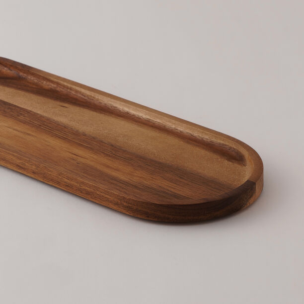 Alberto Acacia Wood Serving Tray 40*14.5*2Cm, Brown image number 1