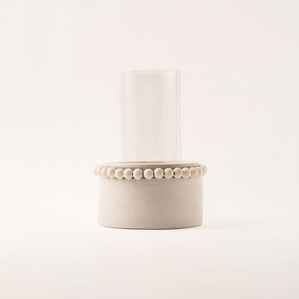 Selah collection off white ceramic candle holder 16.5*16.5*25 cm image number 2