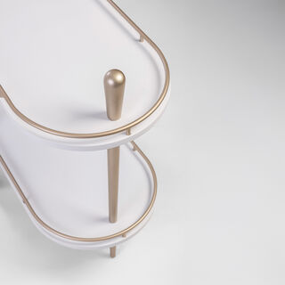 هومز عربة تقديم كازا من الخشب المضغوط، أوف وايت 78*40*75 سم