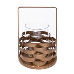 Metal And Glass Candle Holder Gold image number 0