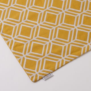 100% Cotton cushion cover with Geometric Embroidery Yellow 45x45cm