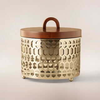 La Mesa Stainless Steel Food Warmer 3L With Wooden Lid, Silver