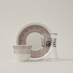 Dallaty white porcelain and glass Tea and coffee cups set 18 pcs image number 0