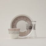 Dallaty white porcelain and glass Tea and coffee cups set 18 pcs image number 0