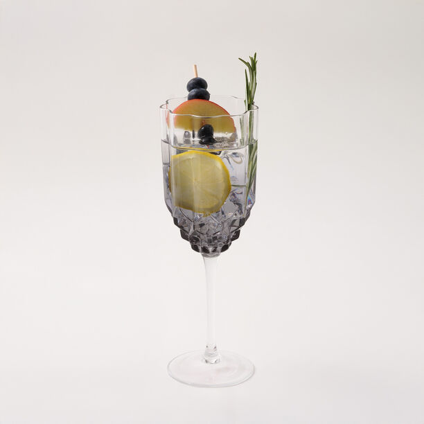 La Mesa 4Pcs Hand Made Glass Juice Glass, Grey 400Ml image number 2