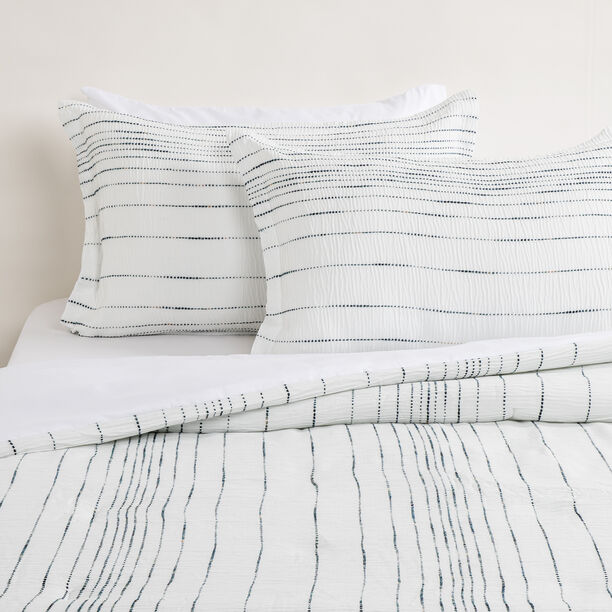 كوتاج طقم لحاف 6 قطع سوبر كينج مخطط أبيض، 260*250سم image number 1