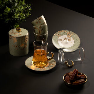 Arabic Tea and Coffee Set 28Pc Porcelain Harmony Serv 6