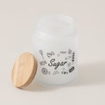 Heriven Glass Sugar Jar With Bamboo Lid 890Ml image number 1
