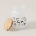 Heriven Glass Sugar Jar With Bamboo Lid 890Ml image number 1