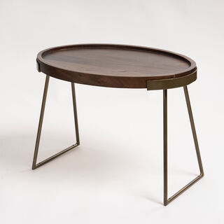 Wooden Oval Side Table Set 2 Pieces