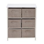 6 Drawer Storage Shelf Whole：60*30*73Cm, Drawer：26.8*26.8*20Cm Brown image number 0