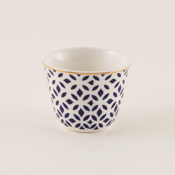 Dallaty white with gold and blue patterns Tea and coffee cups set 18 pcs image number 7