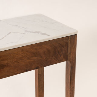 Homez Wooden Console Table with Marble Top 74.5*120*40cm