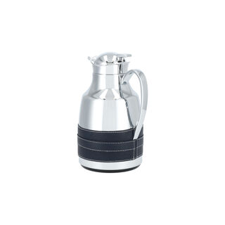 Steel Vacuum Flask Leather Beige 1L