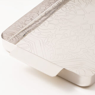 Dallaty steel serving tray arabesque patterns, silver 57*25*3cm