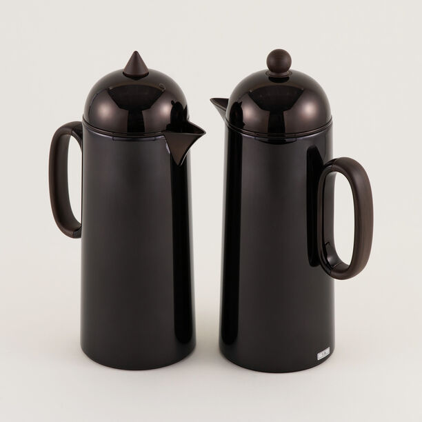 Dallaty 2pcs vacuum flask set stainless steel black 1L+1L image number 0