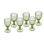 4 Pcs Embossed Green Stem Glass image number 0