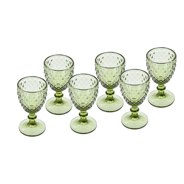 4 Pcs Embossed Green Stem Glass image number 0