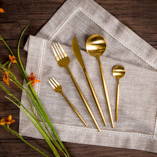 ROME 20PCS CUTLERY SET MATT GOLD MODERN SHAPE