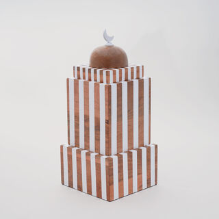 هومز مجموعة نورين قطعة ديكور، أبيض وبني، 18*18*40 سم