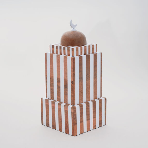 هومز مجموعة نورين قطعة ديكور، أبيض وبني، 18*18*40 سم image number 1