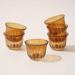 Dallaty 6pcs glass coffee set brown image number 0