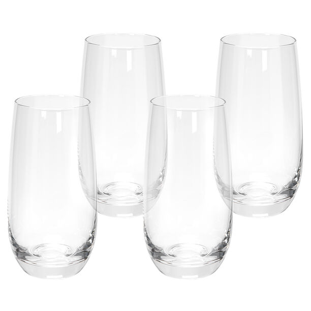 4 Pcs Set High Ball Clear Glass image number 0