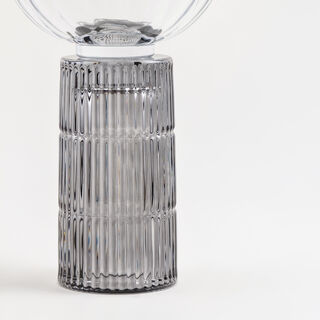 Homez glass ribbed oud burner 19*19*30cm, grey