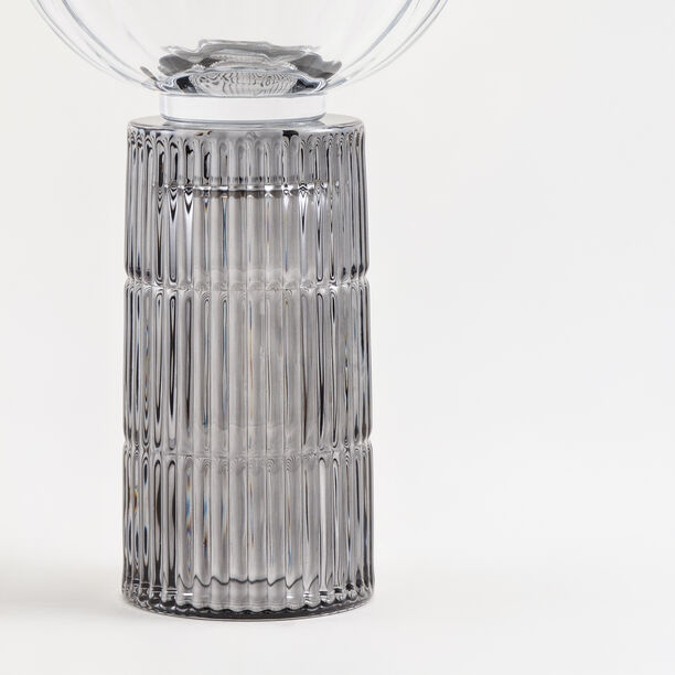 Homez glass ribbed oud burner 19*19*30cm, grey image number 3