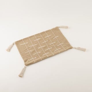Homez Beige Geometric Line Cushion Cover, 30*45Cm